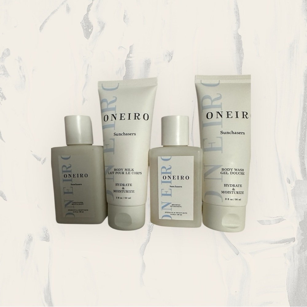 Oneiro NEW 4pc Hair & Body Care Travel Kit. All Natural, Vegan, Paraben Free